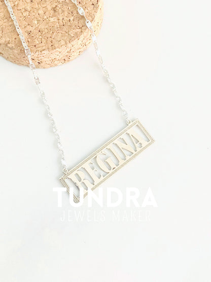 COLLAR PLACA CON NOMBRE HUECO